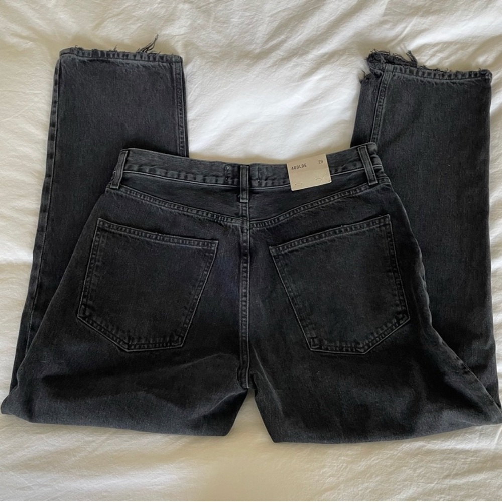Agolde Lana crop midrise vintage Rhyme washed black jeans nwt